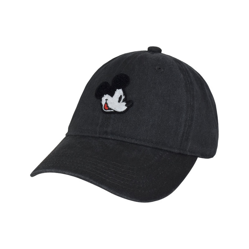 Mickey Mouse Embroidered Face Pigment Wash Baseball Cap