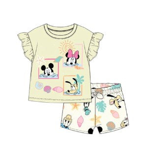 Disney Mickey & Friends Baby Girls 2Pc Short Set Yellow