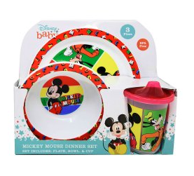 MICKEY 3PC PP DINNER SET