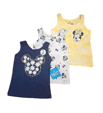 Disney Minnie Mouse Toddler Sleeveless Shirts 3 Pack Set Navy