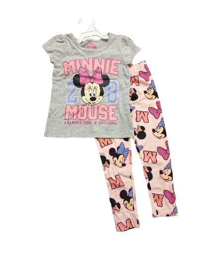 Minnie Light Grey Shirt & Pink Head Pants Baby Set