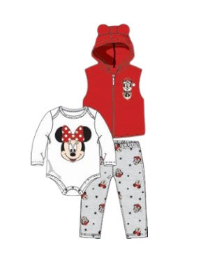 Disney Baby 3Pc Pant Set Christmas Minnie Red