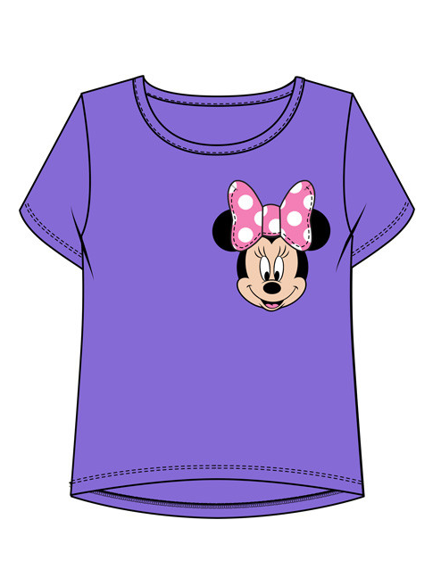 Disney Youth Girl Minnie Mouse Bow pocket Tee Violet