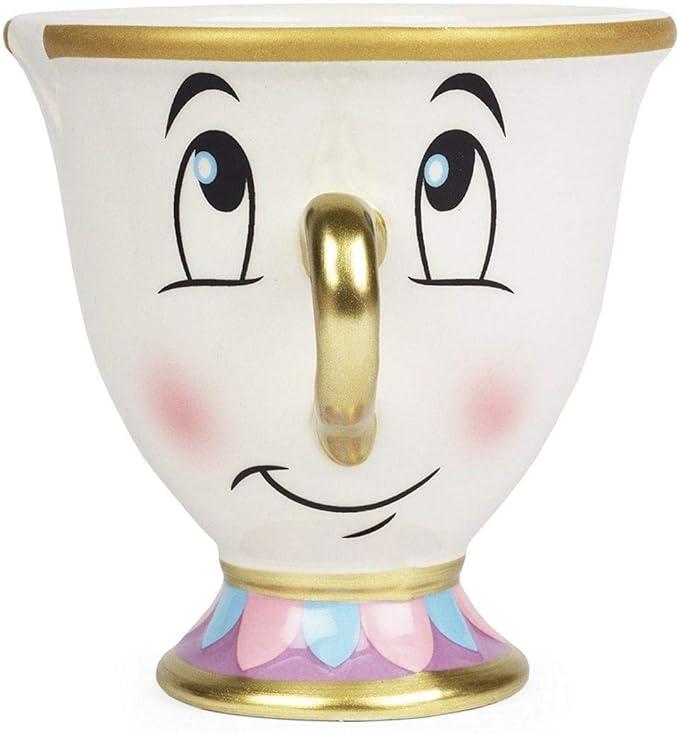 Disney Beauty and the Beast Chip Mug with Gold Foil Printing In Box