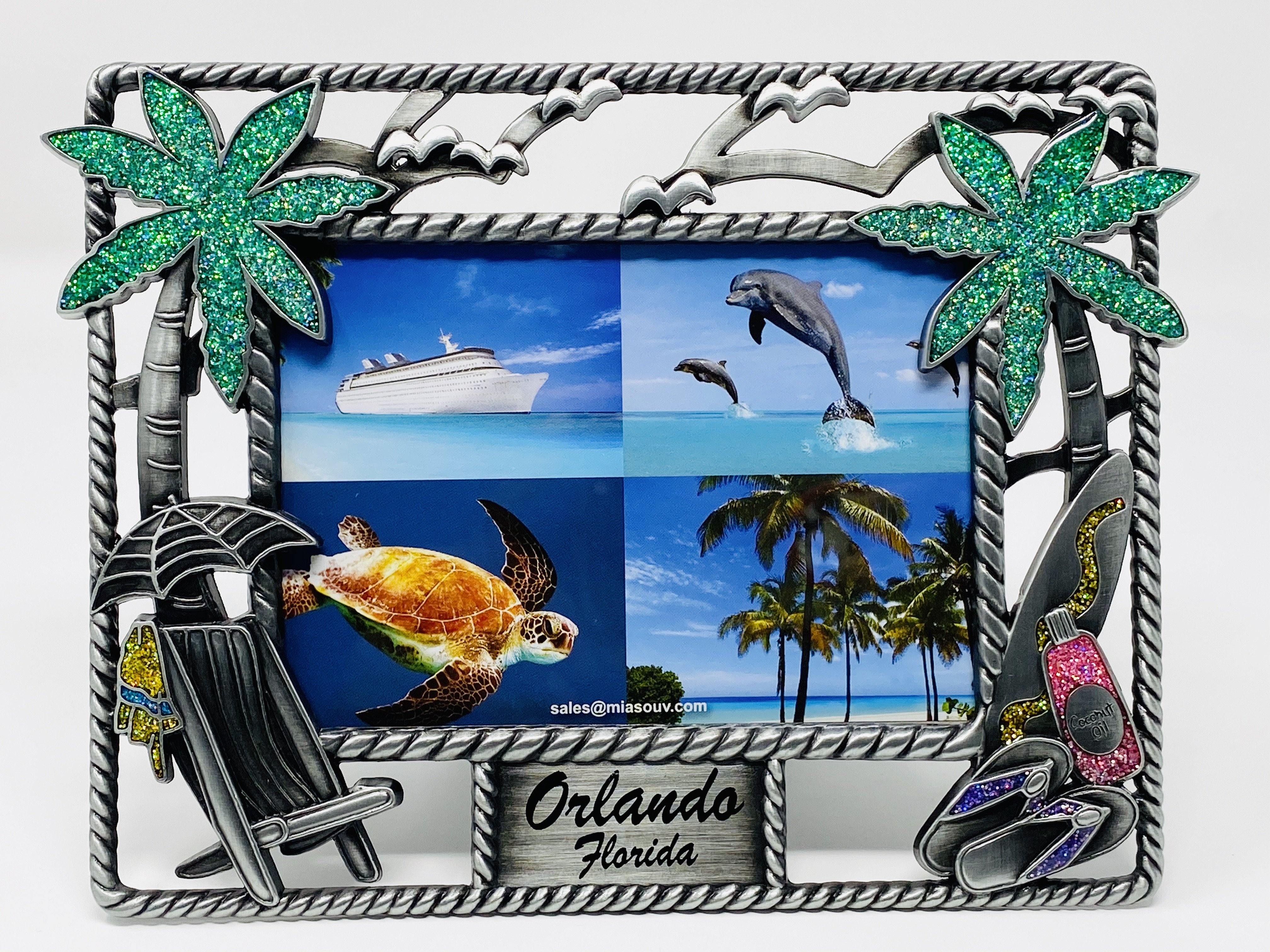 NAUTICAL PALM PEWTER PICTURE FRAME