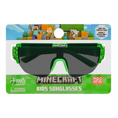Kids Arkaid Minecraft Green Sports Wrap Sunglasses