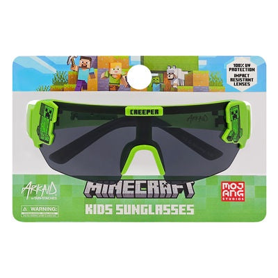 Arkaid Minecraft Creeper Green to Black Sports Wrap Sunglasses