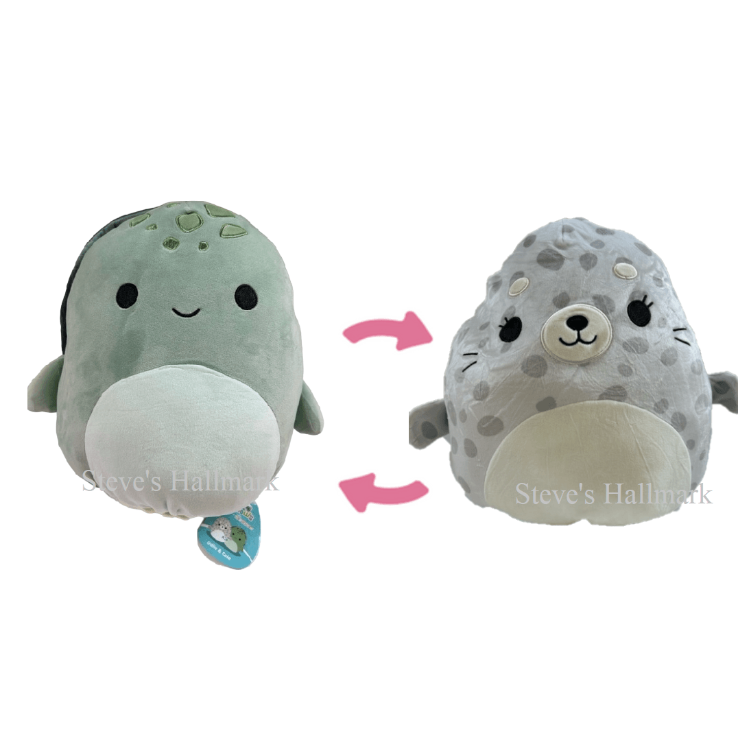 Odile and Cole the Green Sea Turtle Flip-A-Mallow 12"Plush
