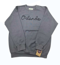 Orlando Black Rope Letters Unisex Crew Neck Sweatshirt