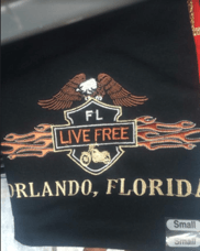Orlando Fl biker black T-SHIRT