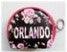 Orlando Round Coin Purse Small Flower Black
