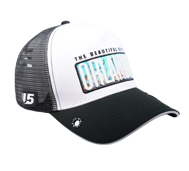 Orlando Beautiful City Trucker Embroidery U5 Hat White