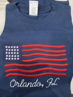 Orlando USA Flag Star Navy T-SHIRT