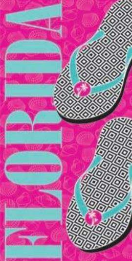 Pink Sandal Florida Beach Towel