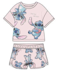 Disney Stitch All Over Pink Shirt & Shorts Set