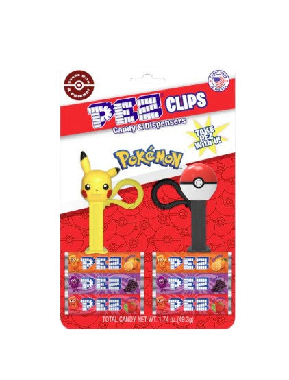 Pokémon PEZ Clips Mini Pikachu & Mini Poké Ball