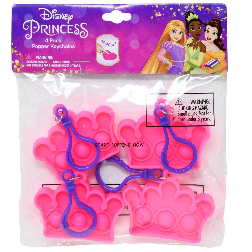 Princess 4pk Shaped Pop Fidget Keychain in Bag with Header