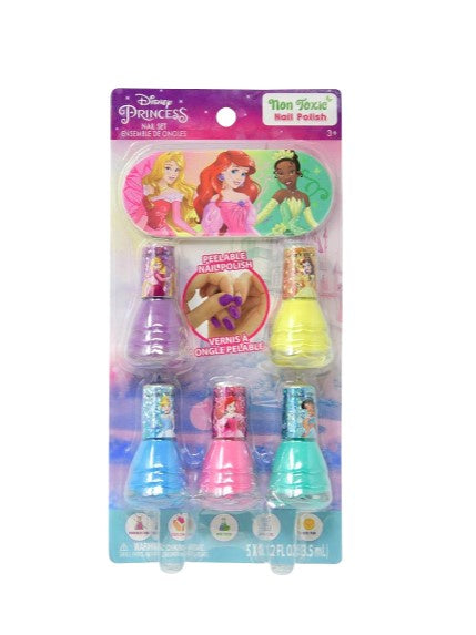 Disney Princess 5pk Nail Polish with File on Card