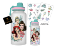 Disney Princess Floral Trio  32oz Twist Spout Plastic Bottle w Sticker Set