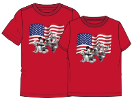 Disney Mickey & Gang Flag Red Adult T-shirt