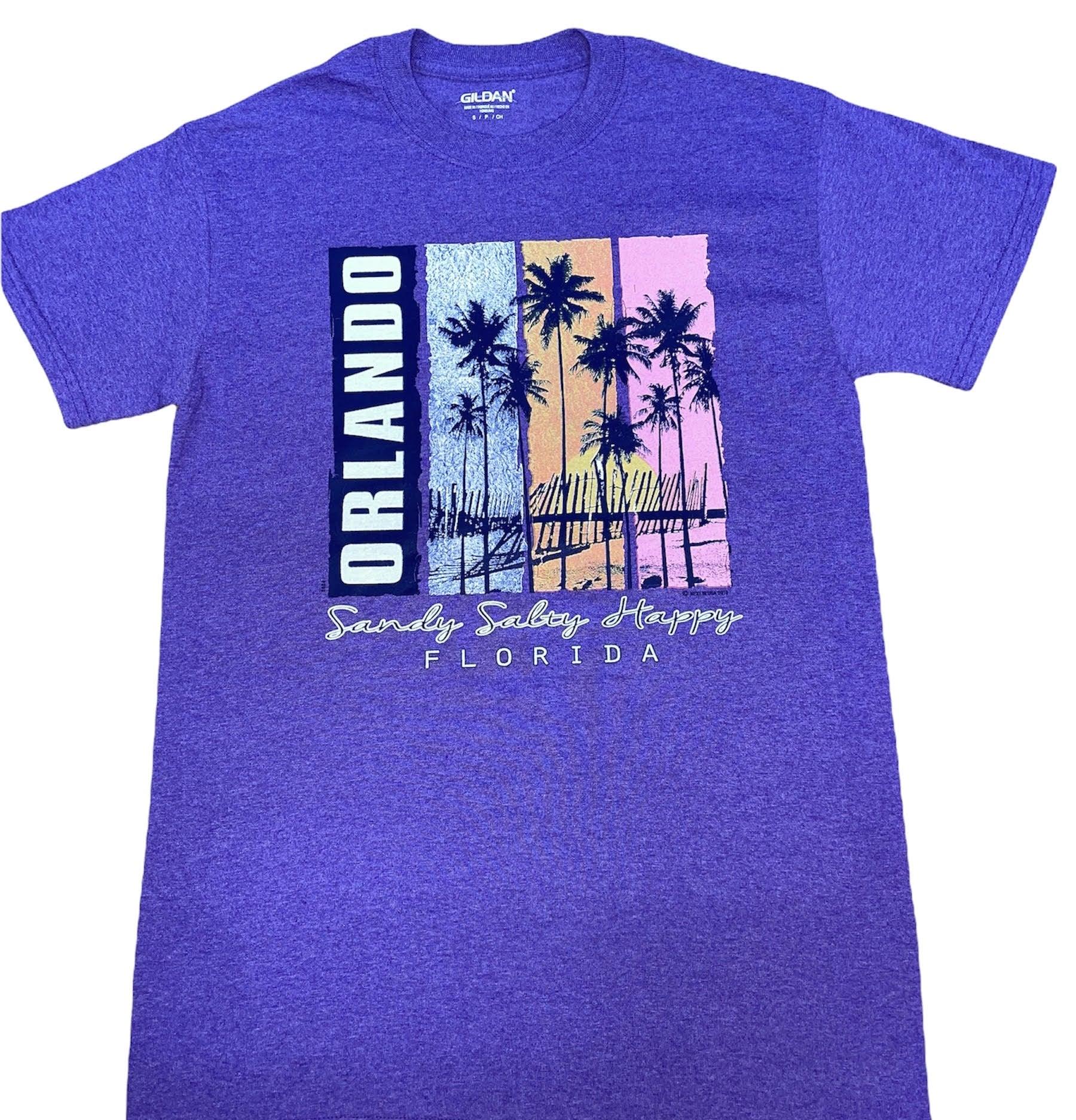 Sandy Salty Happy Heather Purple Orlando T-shirt