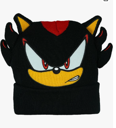 Sonic The Hedgehog Shadow Character 3D Embroidered Cuff Knitted Cap