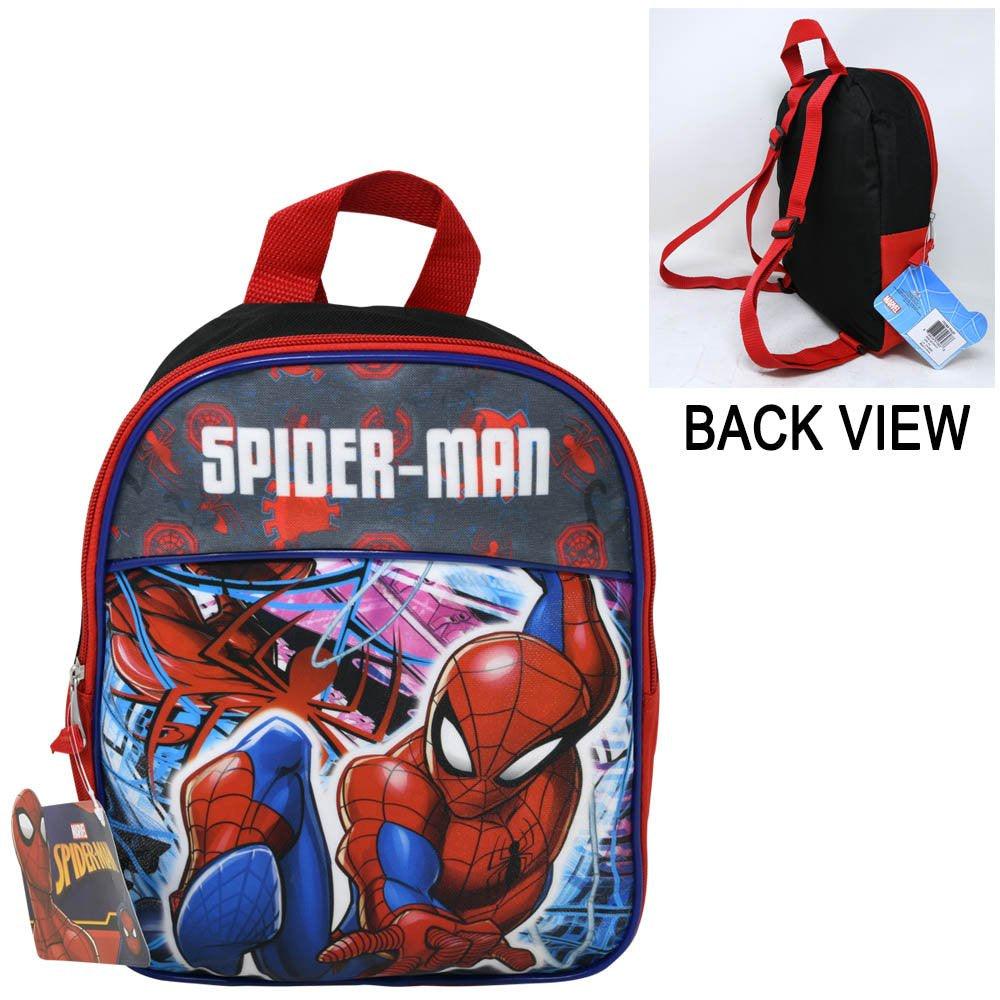 boys mini backpack marvel Spider-man Mini Backpack 11" Black Red Web Slinging Marvel Boys