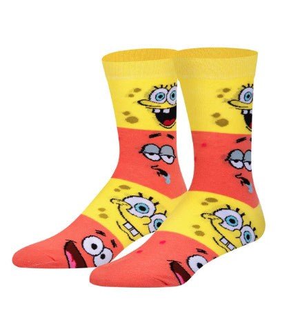 Spongebob & Patrick Smiley- Men Crew Flolded Socks