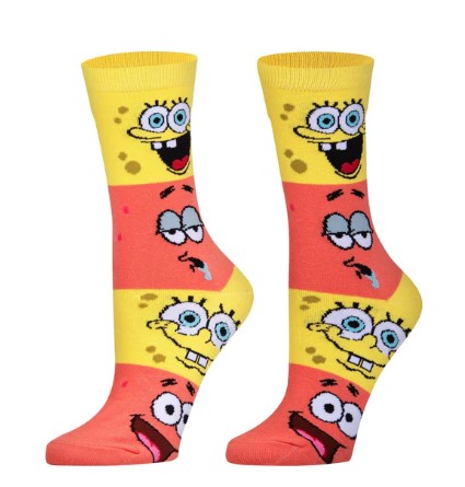 Spongebob & Patrick Smiley- Women Crew Flolded Socks
