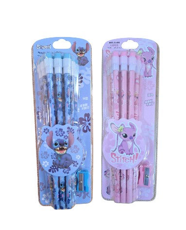 Stitch & Angel Pencil with Sharpener Asst 1pc