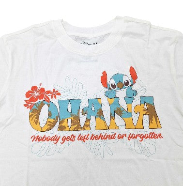 Disney Stitch Ohana Junior Crop Top Ivory