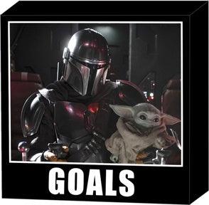 Star Wars The Mandalorian Goals 6 x 6 Inch Wood Box Sign