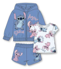 Toddler Disney Stitch & Angel 3pc Hoodie, Shirt & Shorts Set