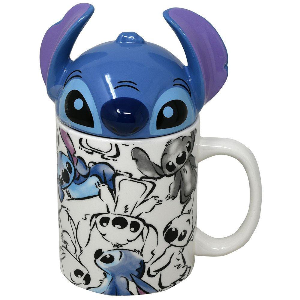 Stitch 17oz Ceramic Covered Mug with Figural Lid