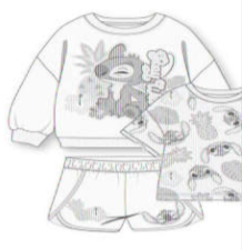Disney Stitch Light Blue 3pc Set w/ Sweater, Shirt & Shorts