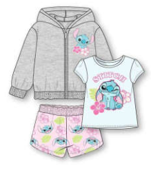 Disney Stitch 3pc Set w/ Hoodie, Shirt & Shorts Toddler