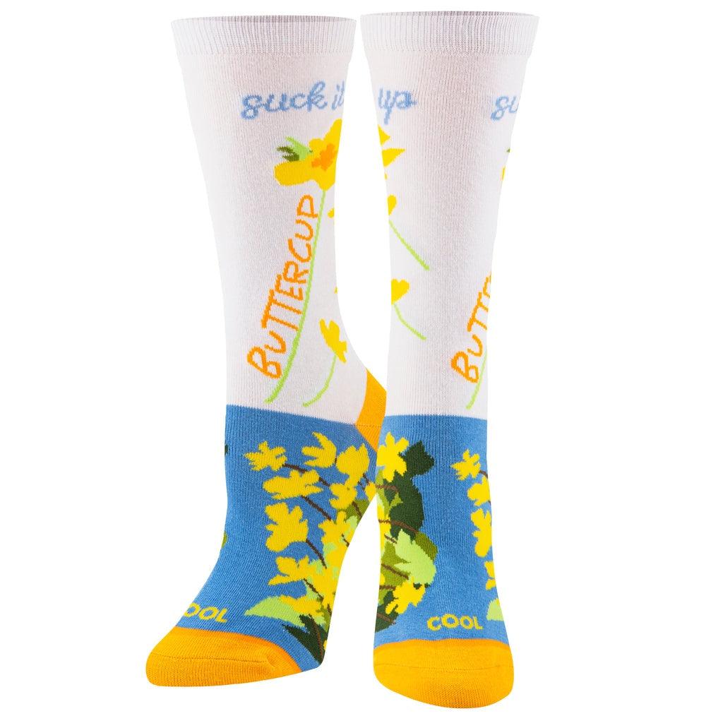 Suck It Up Buttercup - Cool Socks Womens Crew Folded