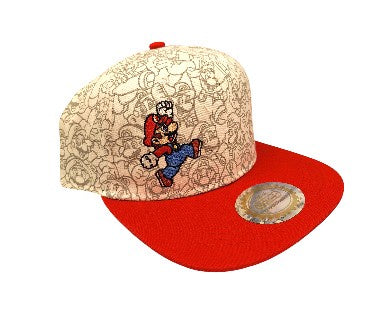 Super Mario Embroidery Detail White Cap