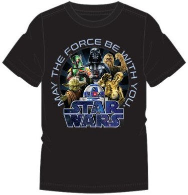 Star Wars May the Force be with You Black Adult T-Shirt
