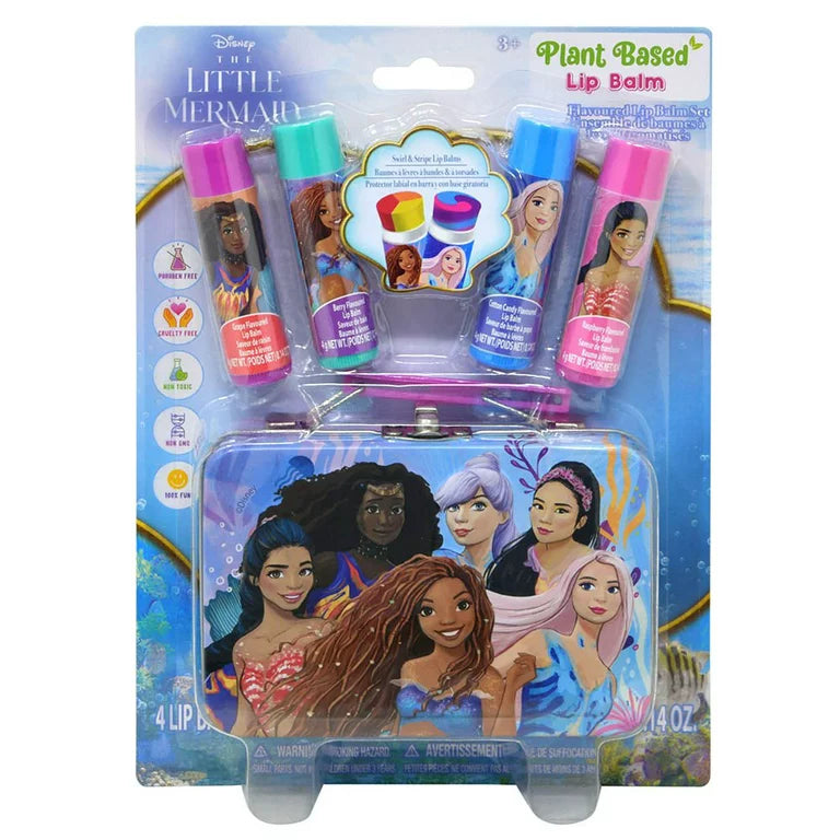 The Little Mermaid 4pk Lip Balm with Tin on Card