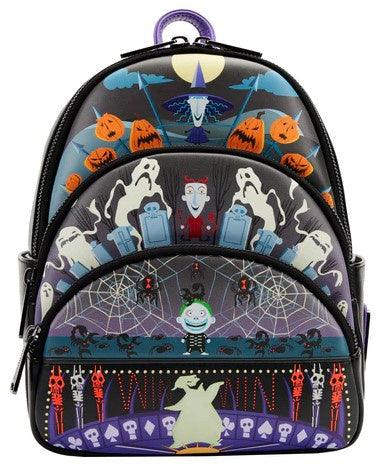 The Nightmare Before Christmas Glow Triple Pocket Mini Backpack