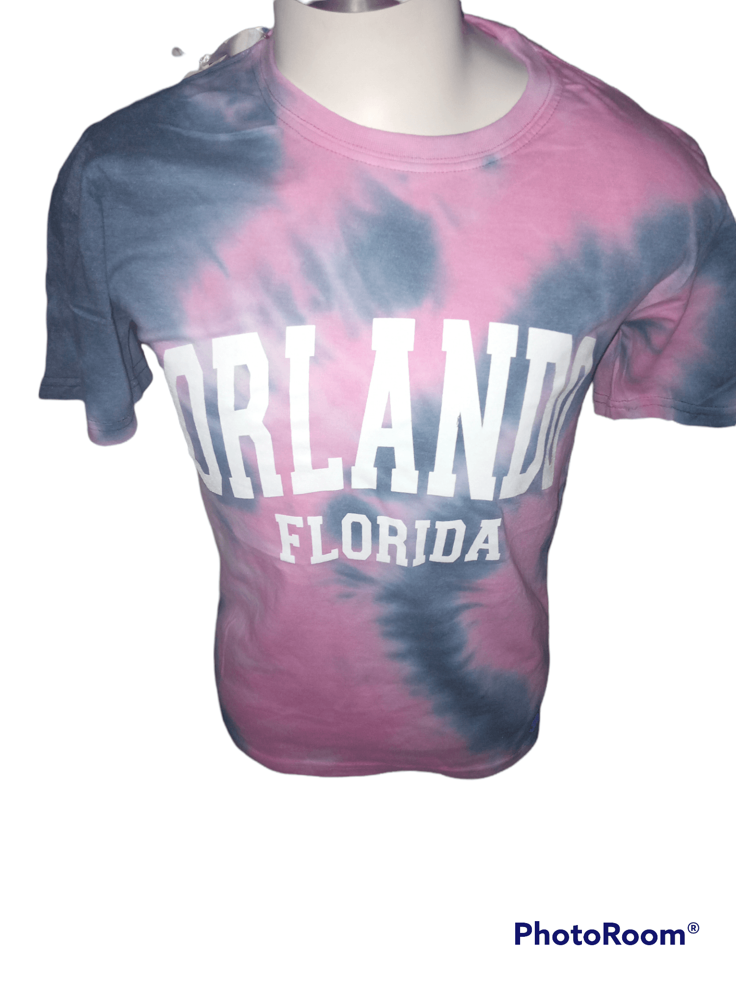 Tie Dye Short Sleeve Tee Shirts-Pink Grey