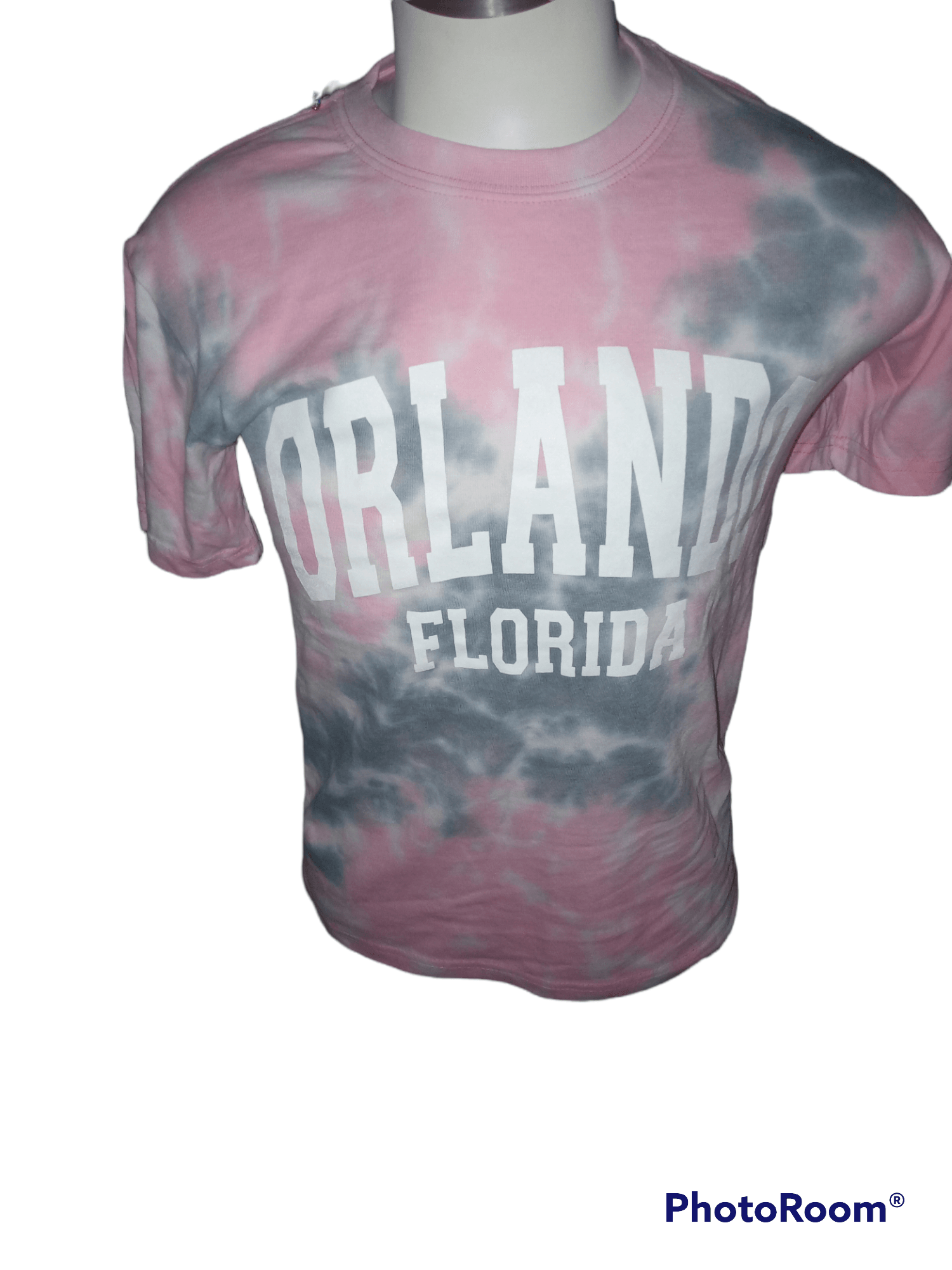 Tie Dye Short Sleeve Tee Shirts- Pink Navy Grey
