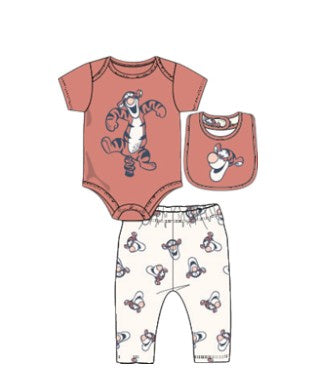 Tigger Newborn Boys 3pc Layette Set w/Bib Red Orange
