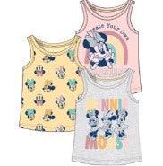 Toddler Girls Minnie Mouse 3 Pc Sleeveless Shirts Yellow/Blue