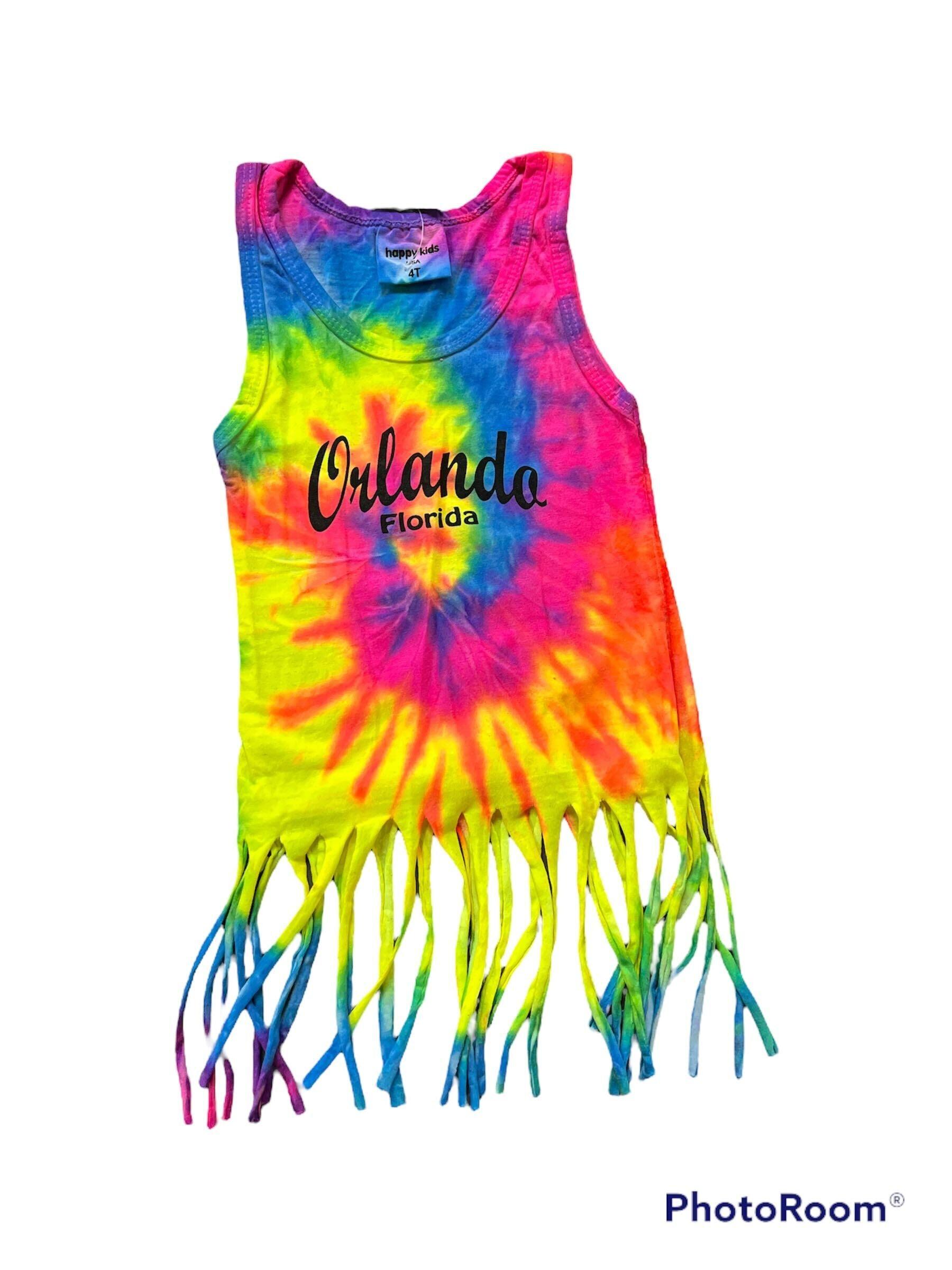 Toddler Neon Dye Fringed Tank Top