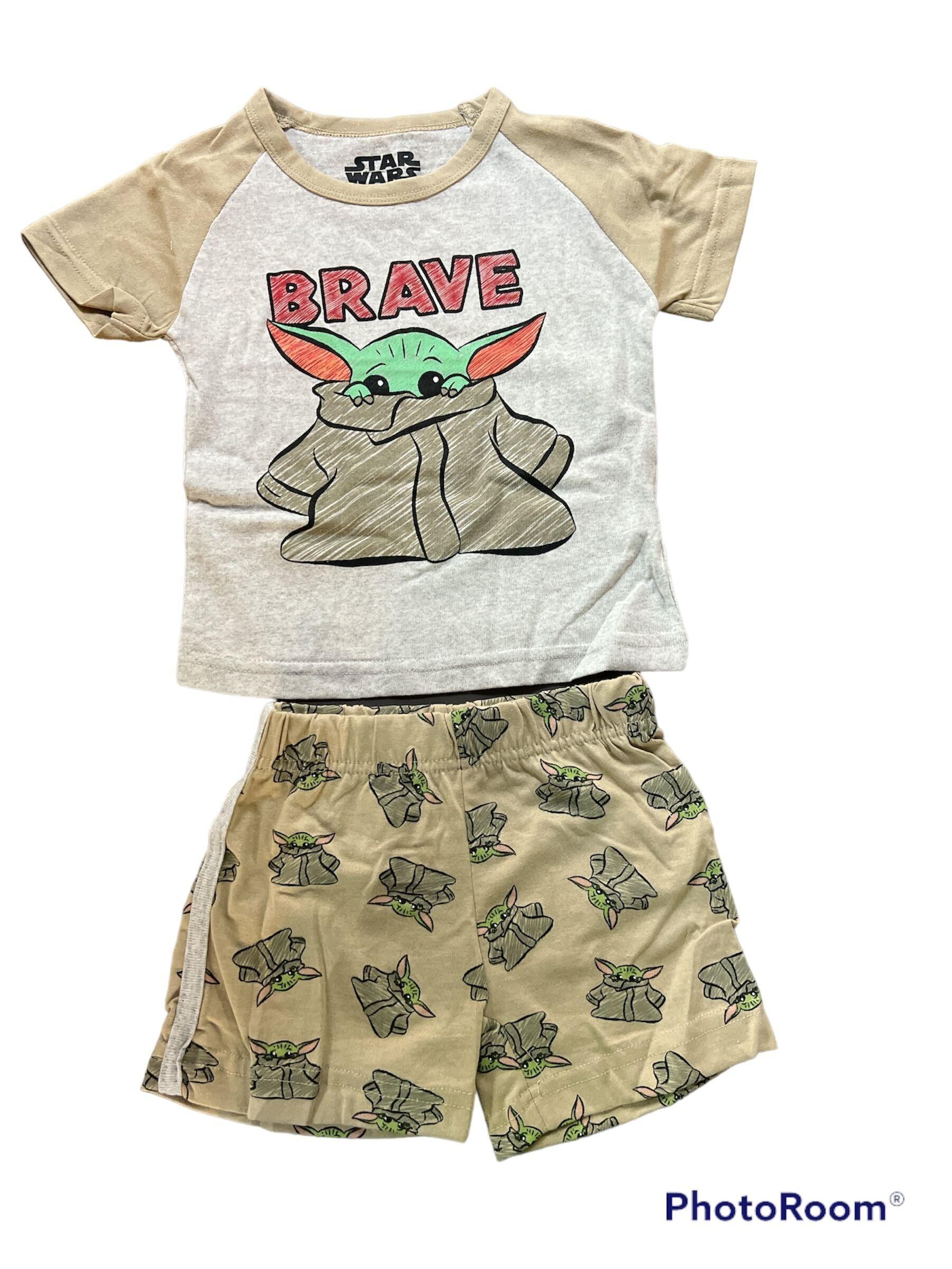 Toddlers Baby Yoda Brave Shirt and Shorts 2Pc Set