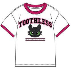 Top Dragon Toothless Girl Ringer Tee White