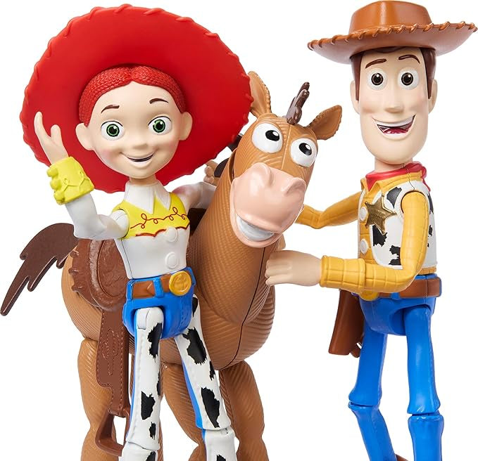 Pixar Storytellers Toy Story Woody, Jessie & Bullseye Posable Toys