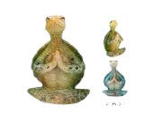 Turtle Yoga Figure Hands Clasp 3.5" Asst